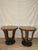 Pair of contemporary Italian Art Deco-inspired side tables. Embodying the bold geometric glamour of the interwar period,...
