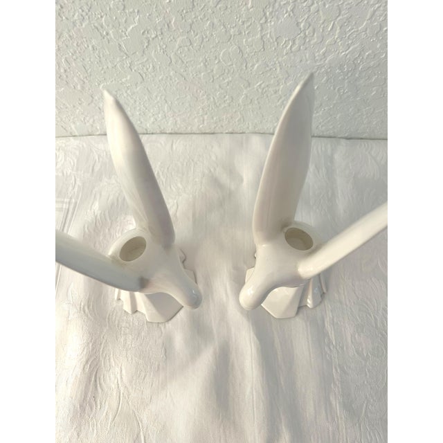 1970s 1970s Fitz & Floyd White Dove Candle Holders, a Pair For Sale - Image 5 of 5