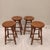 Wood Vintage Rustic Farmhouse Solid Oak Tell City Backless Barstool With Paisley Print Seat Cushion For Sale - Image 7 of 17