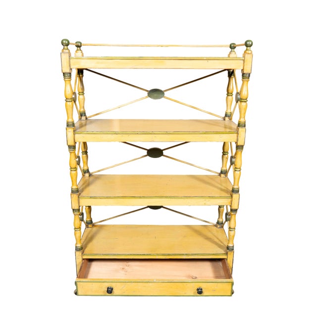 Yellow Regency Yellow Painted Etagere For Sale - Image 8 of 9