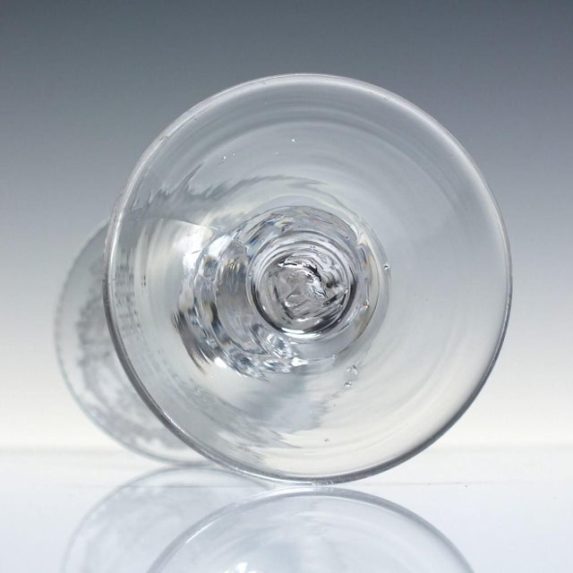 Antique Engraved Light Baluster Wine Glass, 1750 For Sale - Image 9 of 10