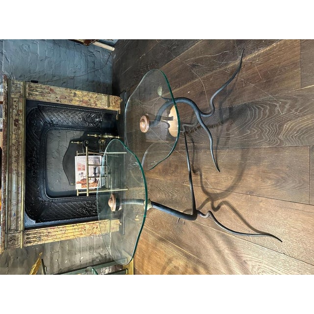 Dutch Organic Studio Design Wrought Iron Side Tables, 1990, Set of 2 For Sale - Image 4 of 10