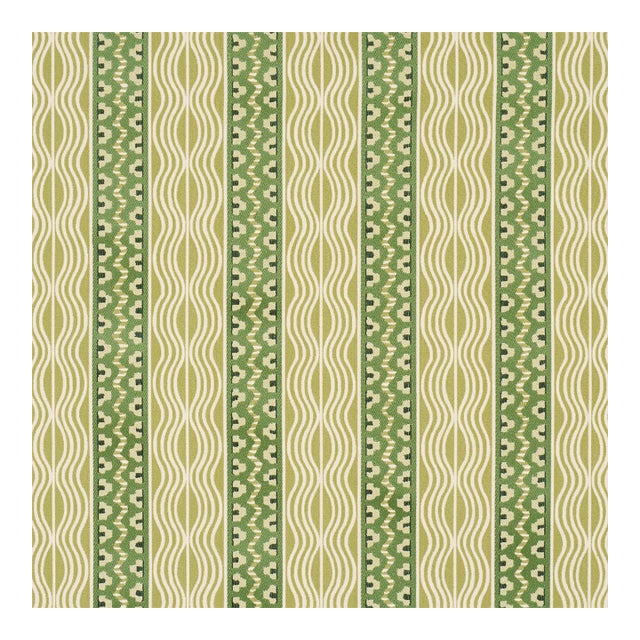 Sample - Schumacher x Johnson Hartig Crème Anglaise Fabric in Juniper Green For Sale