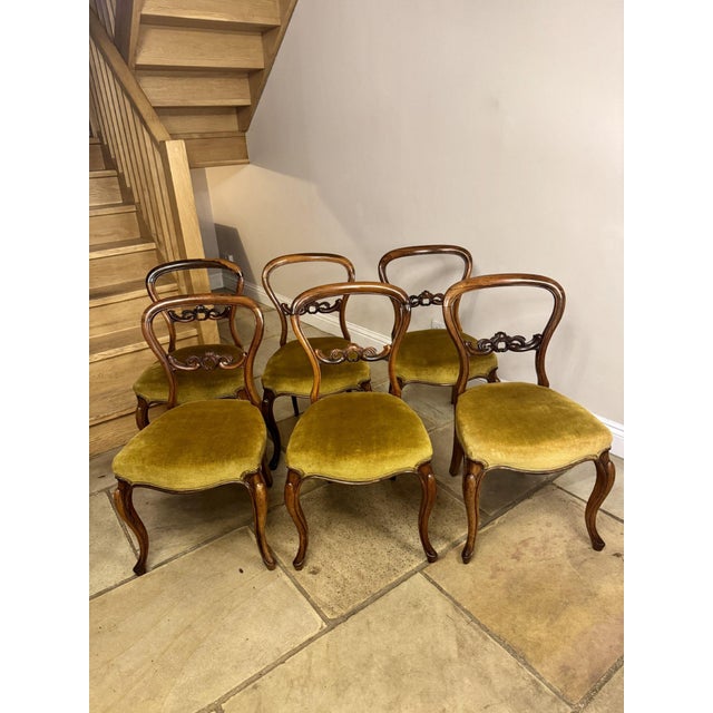 Antique Victorian Rosewood Balloon Back Dining Chairs, 1860, Set of 6 For Sale - Image 4 of 9
