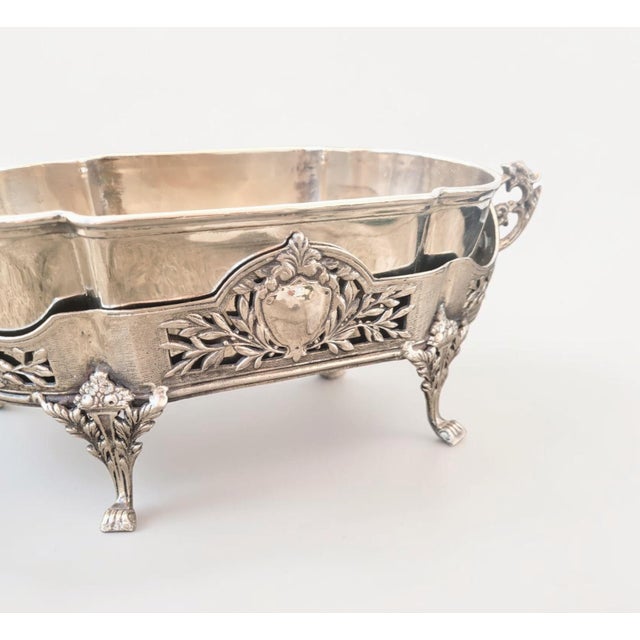Antique Louis XVI Revival French Silver-Plated Jardinière, 1890 For Sale - Image 6 of 17
