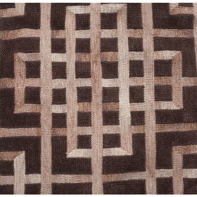 Textile Modern Pavilion Geometric Design Handmade Wool Rug by Dorie Leslie Blau For Sale - Image 7 of 8