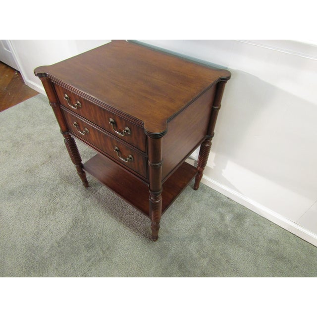 Traditional Ethan Allen Solid Mahogany Nightstand For Sale - Image 3 of 10