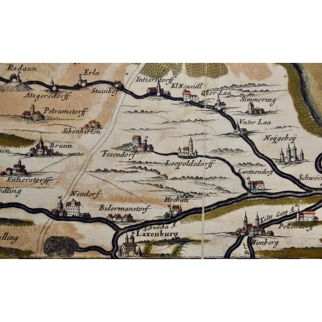 Vienna, Austria: A Large 17th Century Hand-Colored Map by Sanson and Jaillot, 1695 For Sale - Image 11 of 12
