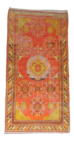 Antique Hand Knotted Khotan Rug. 4'1"x 7'10"