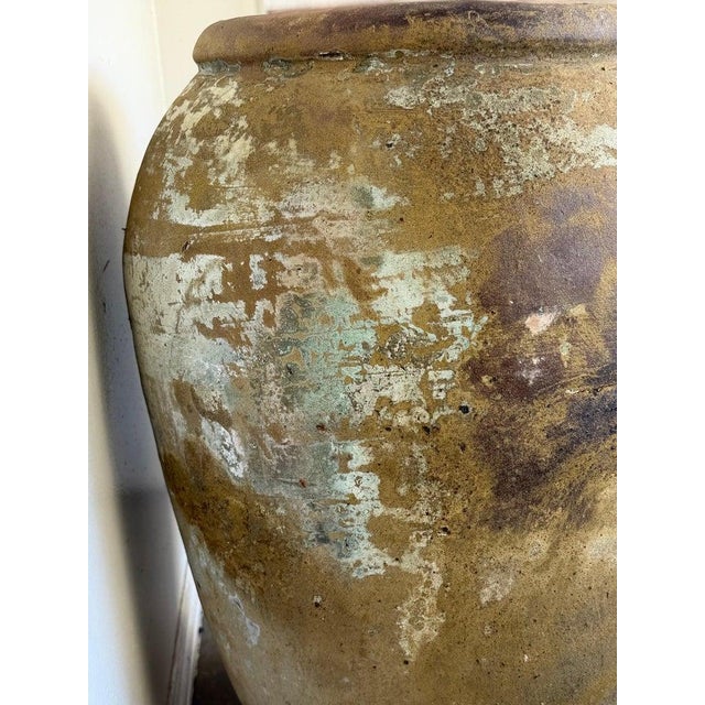 Antique Monumental Olive Jar, Terracotta With Weathered Patina For Sale In Los Angeles - Image 6 of 14