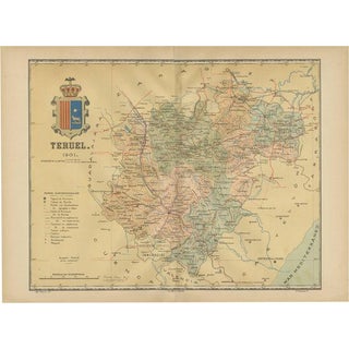 Map of Heritage and Natural Splendor in Spain, 1901 For Sale