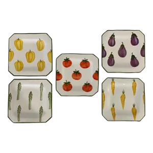Late 20th Century Italian Assorted Salad Plates Set of 5 Vegetable Plates