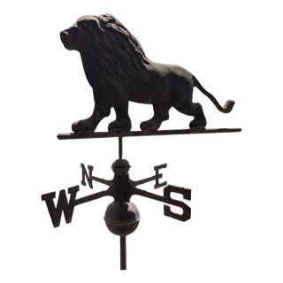 Antique Italian Copper Weathervane with Lion, 1900s For Sale