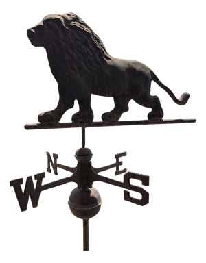 Antique Italian Copper Weathervane with Lion, 1900s