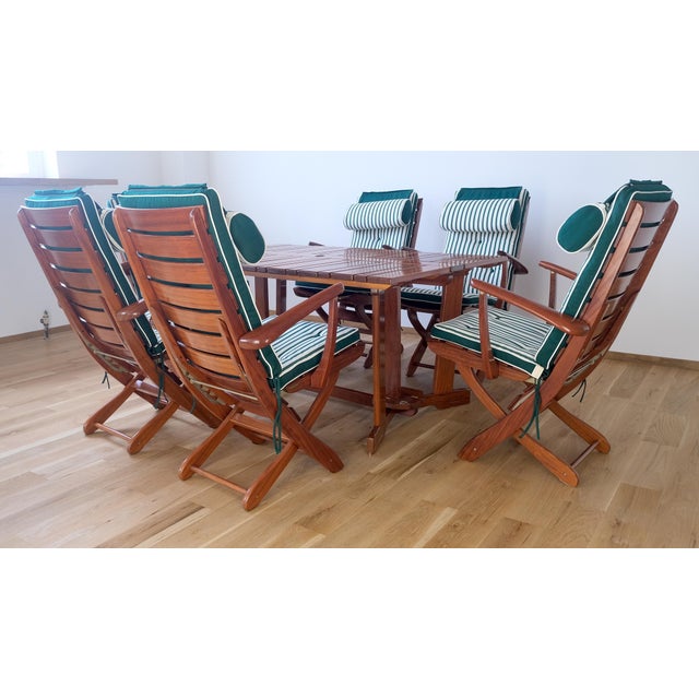 Tricomfort Madein France SOLID Rosewood Adjustable Chairs Folding Table Outdoor For Sale - Image 6 of 18