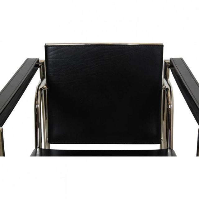 Lc-1 Chair in Black Leather by Le Corbusier For Sale - Image 6 of 17