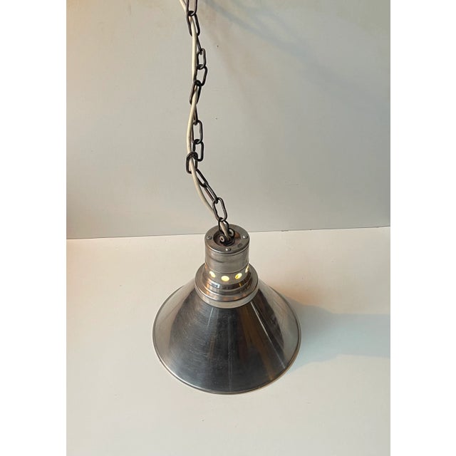 Danish Industrial Aluminium Hanging Lamp by Nordisk Solar, 1940s For Sale - Image 6 of 9