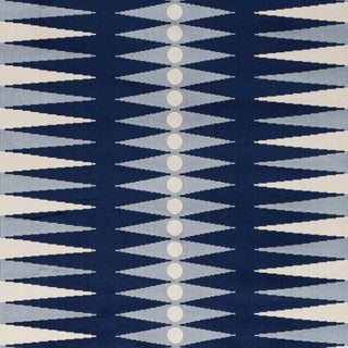 SAMPLE - Schumacher x Mary Mcdonald Backgammon Cut Velvet Fabric In Blue For Sale
