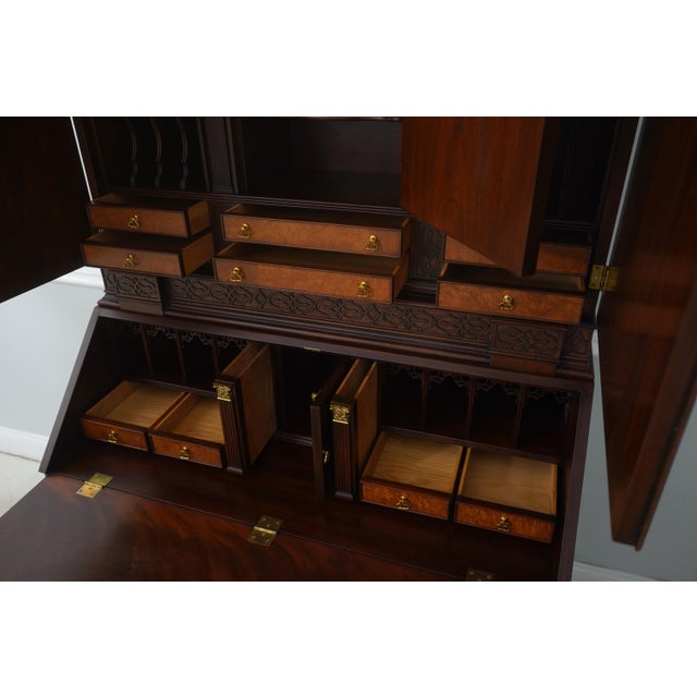1990s Henkel Harris Mahogany Document Secretary Desk For Sale - Image 5 of 18