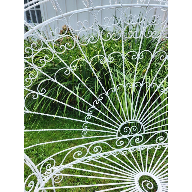 Vintage White Metal Salterini Style Peacock Settee For Sale In New York - Image 6 of 12