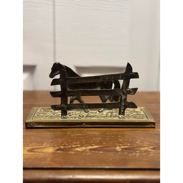 Vintage English Brass Horse Letter Rack For Sale In Naples, FL - Image 6 of 8