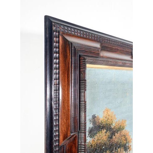 Exotic Landscape, Oil on Canvas, Guilloche Framed For Sale - Image 3 of 18