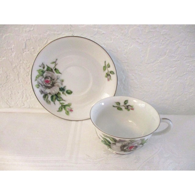 White 1950s Jyuto White Rose Porcelain Tea Set - 19 Pieces For Sale - Image 8 of 10