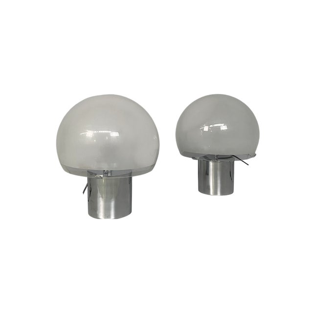 Mid-Century Modern Italian LTA6 Porcino Table Lamps attributed to Luigi Caccia Dominioni for Azucena, 1960s, Set of 2 For Sale