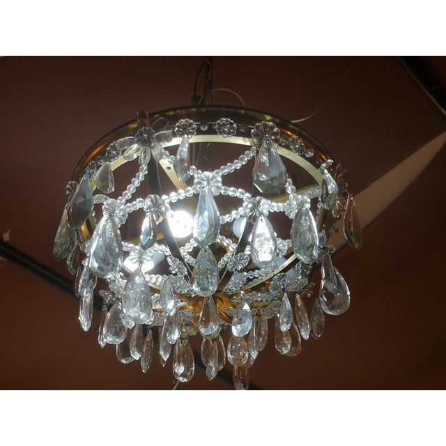 Vintage Crystal Light Fixture, 1950s For Sale - Image 4 of 16