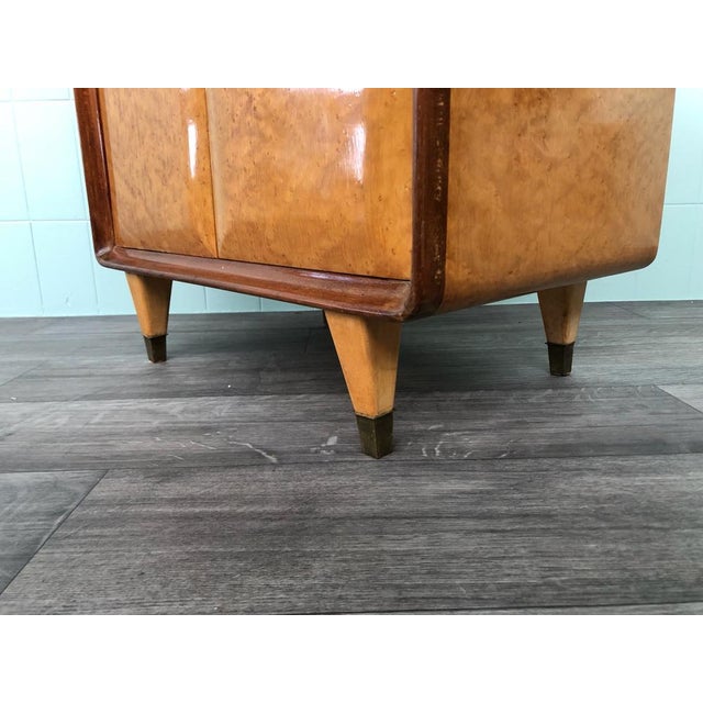 Vintage Italian Bedside Table with Green Glass Top, 1940s For Sale - Image 9 of 18