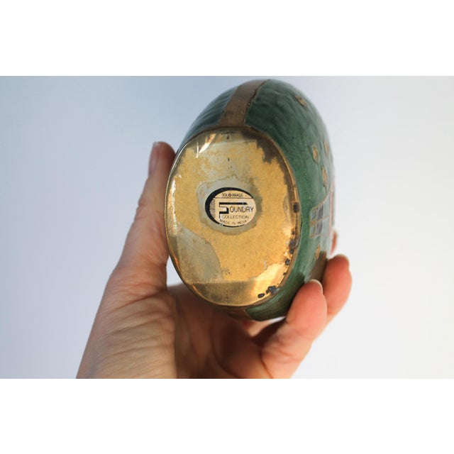 Mid 20th Century Vintage Solid Brass Cloisonne Nutcracker Soldier Vase For Sale - Image 5 of 8