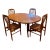 Danish Modern Solid Teak Round Extendable Dining Set by Benny Linden | Table, 4 Spindle Chairs & 2 Leaves For Sale