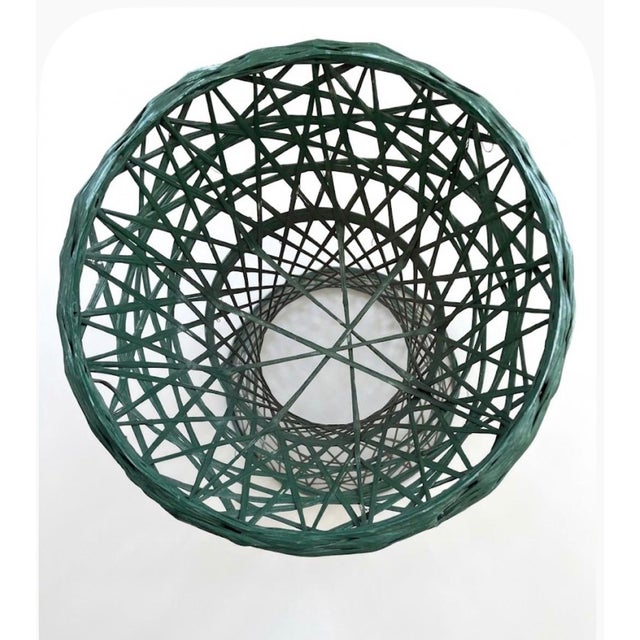 Russell Woodard Mid Century Spun Fiberglass Plant Stand/Table Dark Green Styled After Russell Woodward For Sale - Image 4 of 7