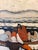 Large Vintage Impasto Painting by Ferrante -Canoe Painting, Signed Framed Original Art 46x38 Inches For Sale - Image 4 of 10