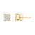 Contemporary 14K Yellow Gold 1/2 Cttw Invisible Set Princess Diamond Composite Square Stud Earring (K-L Color, SI1-SI2 Clarity) For Sale - Image 3 of 6