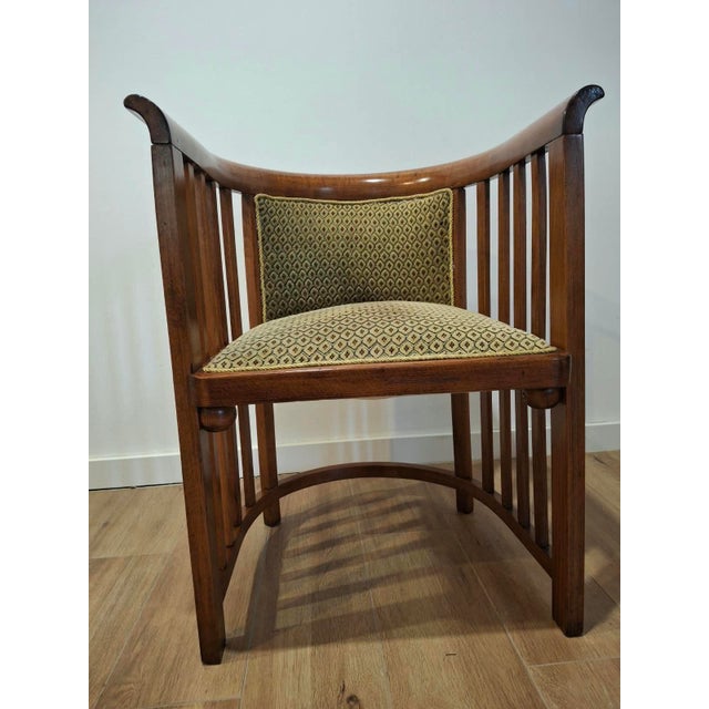 A unique and exceptionally stylish set of four lounge/office chairs designed by a master of the Viennese Secession, Josef...