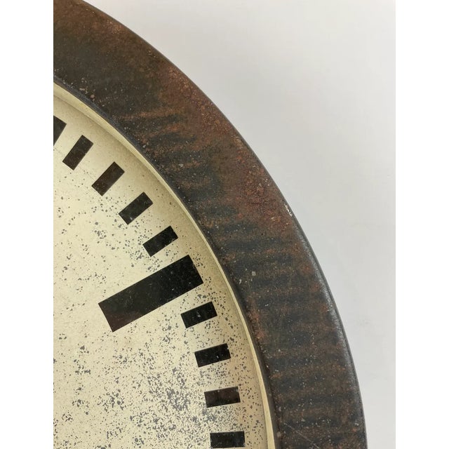 Modern Vintage 1950s Oversized Siemens Metal Station Clock For Sale - Image 3 of 12