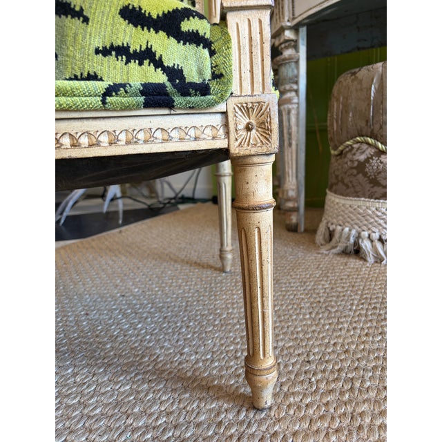 19th Century Louis XVI Style French Chairs With Scalamandre Le Tigre Fabric - A Pair For Sale In Greensboro - Image 6 of 8