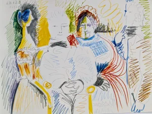 Pablo Picasso, Family Portrait, Art Print in Colors, 1966