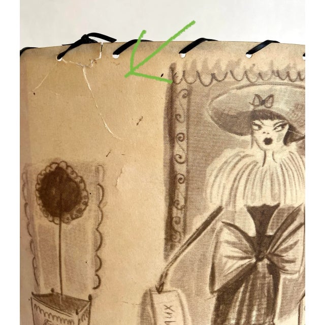 Tan 1998 Miss Anne Thrope "Gay Paree" for Archaic Smile Table Lamp For Sale - Image 8 of 13