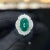 5.51 Carat Cabochon Cut Emerald & Diamond Platinum Ballerina Ring, Size 5 For Sale In Miami - Image 6 of 7