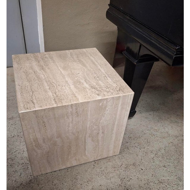 Mid-Century Modern Italian Veined Travertine Coffee Table For Sale - Image 3 of 13