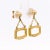 Vintage Bucherer 18k Yellow Gold Brushed Finish Dangle Earrings - 2 Pieces For Sale - Image 4 of 6