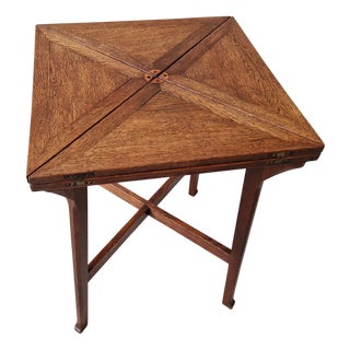 Vintage Oak Card Table, 1920s For Sale