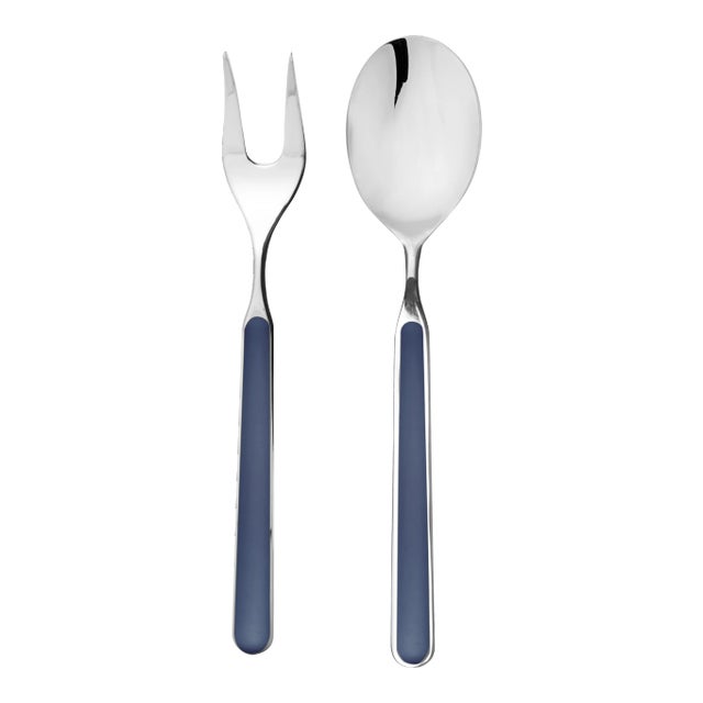 Mepra Fantasia 2-Piece Serving Set (fork & Spoon), Dark Cobalt For Sale