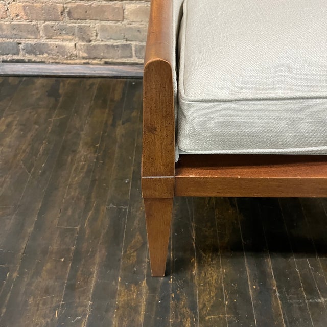 Pair of 1940s Spoon Back Lounge Chairs With Walnut Frames For Sale In Chicago - Image 6 of 9