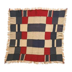 1970s Hand Knit Americana Throw Blanket