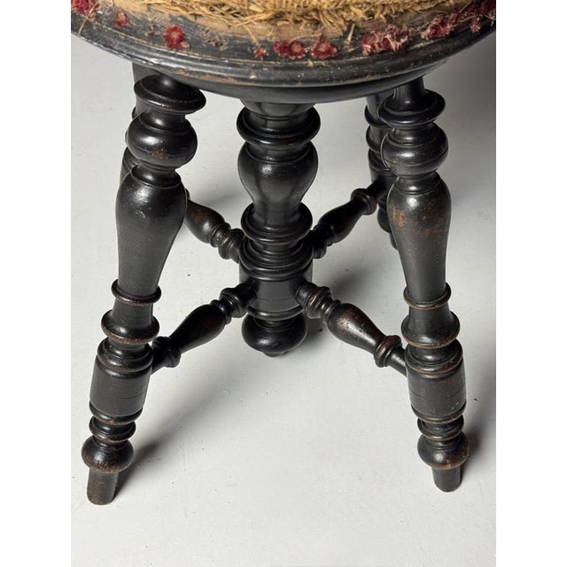 Brown Antique Piano Stool, 1900s For Sale - Image 8 of 14