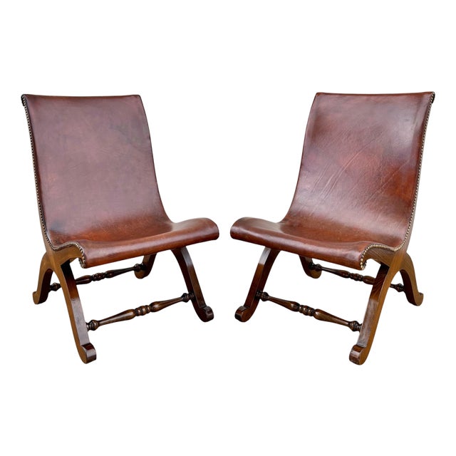 Set of Spanish Oak Side Chairs by Pierre Lottier for Valenti, 1950s For Sale