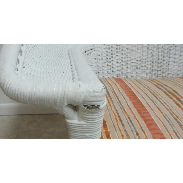 Antique Art Deco Wicker Patio Living Room Arm Chair Rocker Rocking Chair For Sale - Image 4 of 13